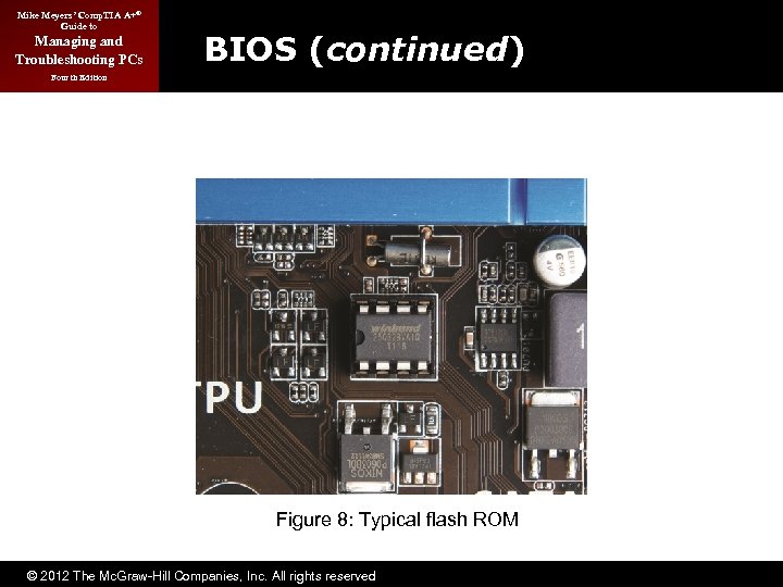 Mike Meyers’ Comp. TIA A+® Guide to Managing and Troubleshooting PCs BIOS (continued) Fourth