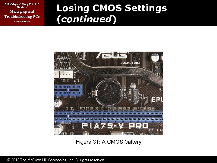 Mike Meyers’ Comp. TIA A+® Guide to Managing and Troubleshooting PCs Fourth Edition Losing