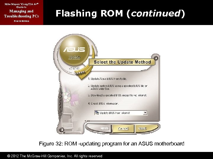 Mike Meyers’ Comp. TIA A+® Guide to Managing and Troubleshooting PCs Flashing ROM (continued)