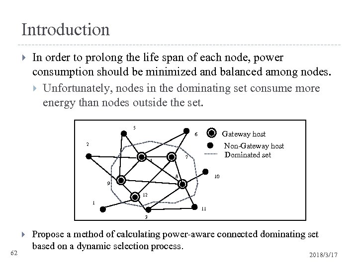Introduction In order to prolong the life span of each node, power consumption should
