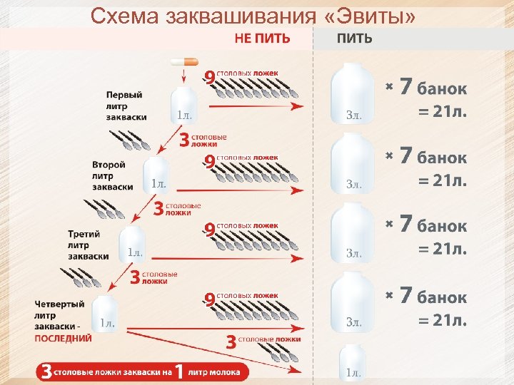 Схема заквашивания «Эвиты» 