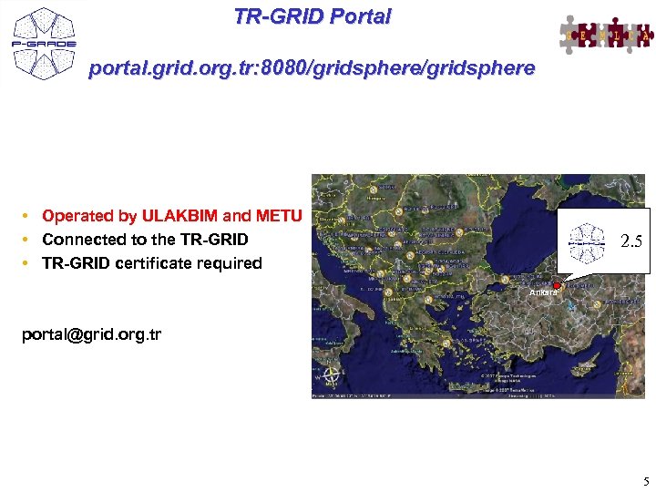 TR-GRID Portal portal. grid. org. tr: 8080/gridsphere • Operated by ULAKBIM and METU •
