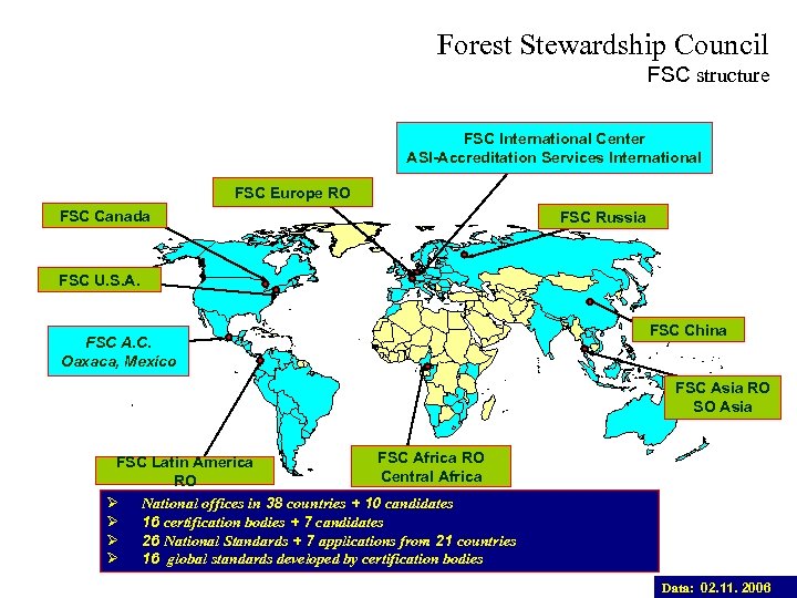 Forest Stewardship Council FSC structure FSC International Center ASI-Accreditation Services International FSC Europe RO