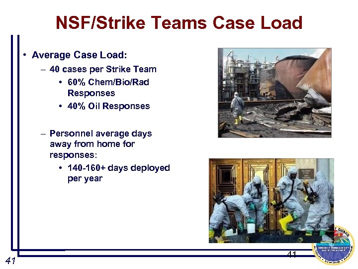 NSF/Strike Teams Case Load • Average Case Load: – 40 cases per Strike Team