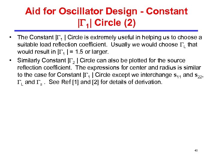 Aid for Oscillator Design - Constant | 1| Circle (2) • The Constant |