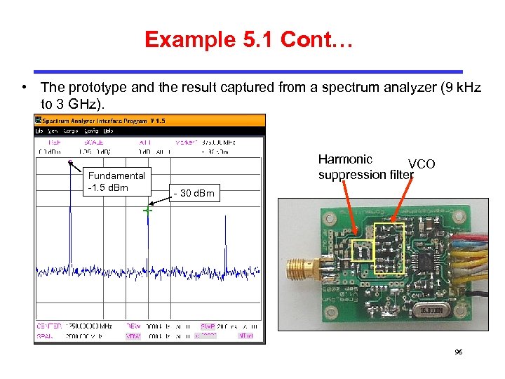 Example 5. 1 Cont… • The prototype and the result captured from a spectrum