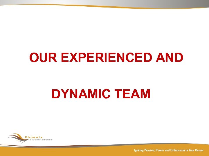 OUR EXPERIENCED AND DYNAMIC TEAM 