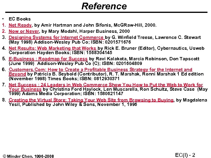 Reference • 1. 2. 3. 4. 5. 6. 7. 8. EC Books Net Ready,