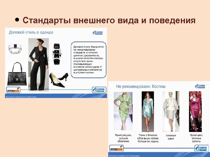  • Стандарты внешнего вида и поведения 