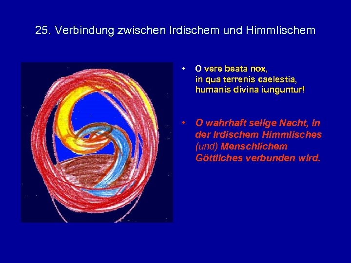 25. Verbindung zwischen Irdischem und Himmlischem • O vere beata nox, in qua terrenis