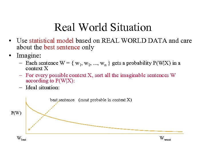 Real World Situation • Use statistical model based on REAL WORLD DATA and care