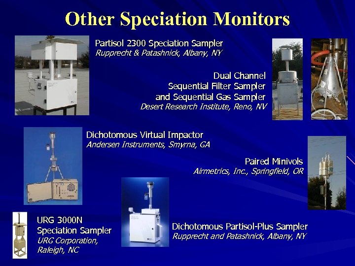 Other Speciation Monitors Partisol 2300 Speciation Sampler Rupprecht & Patashnick, Albany, NY Dual Channel