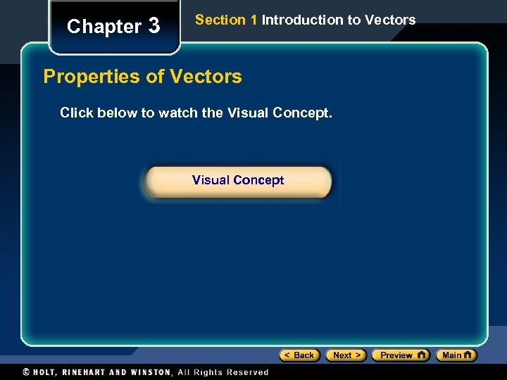 Chapter 3 Section 1 Introduction to Vectors Properties of Vectors Click below to watch