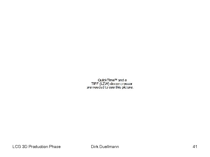 LCG 3 D Production Phase Dirk Duellmann 41 