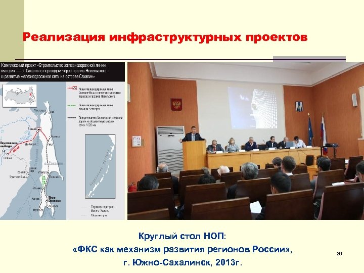 Реализация инфраструктурных проектов Круглый стол НОП: «ФКС как механизм развития регионов России» , г.