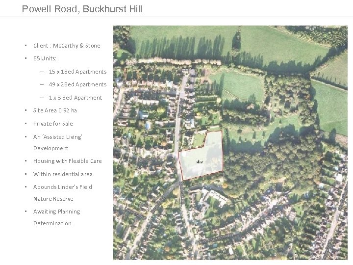 Powell Road, Buckhurst Hill • Client : Mc. Carthy & Stone • 65 Units: