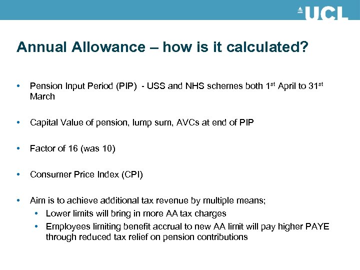 Ucl Pension Services Changes To Pension Tax Relief