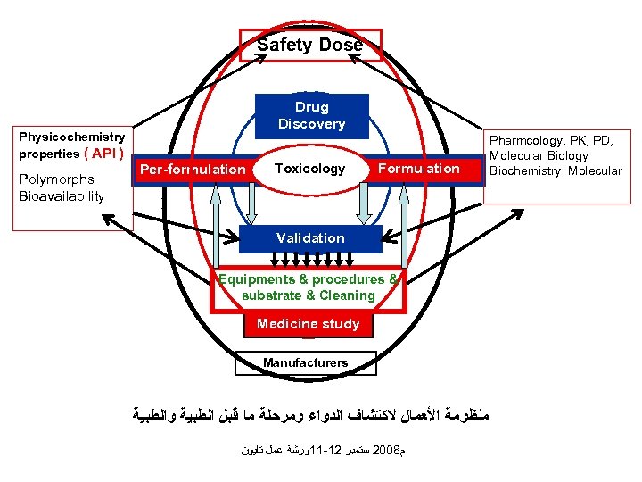 Safety Dose Physicochemistry properties ( API ) Polymorphs Bioavailability Drug Discovery Per-formulation Toxicology Formulation