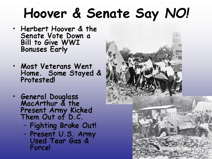 Hoover & Senate Say NO! • Herbert Hoover & the Senate Vote Down a