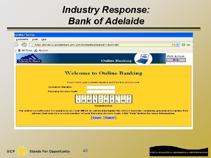 Industry Response: Bank of Adelaide 40 