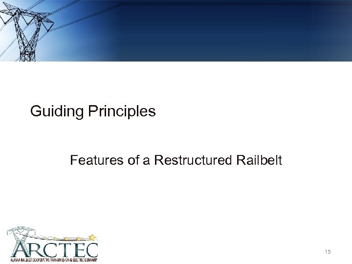 Guiding Principles Features of a Restructured Railbelt 15 