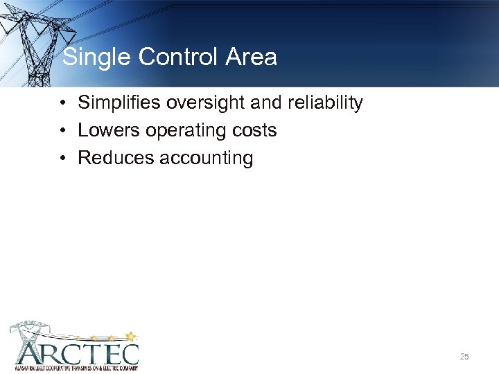 Single Control Area • Simplifies oversight and reliability • Lowers operating costs • Reduces