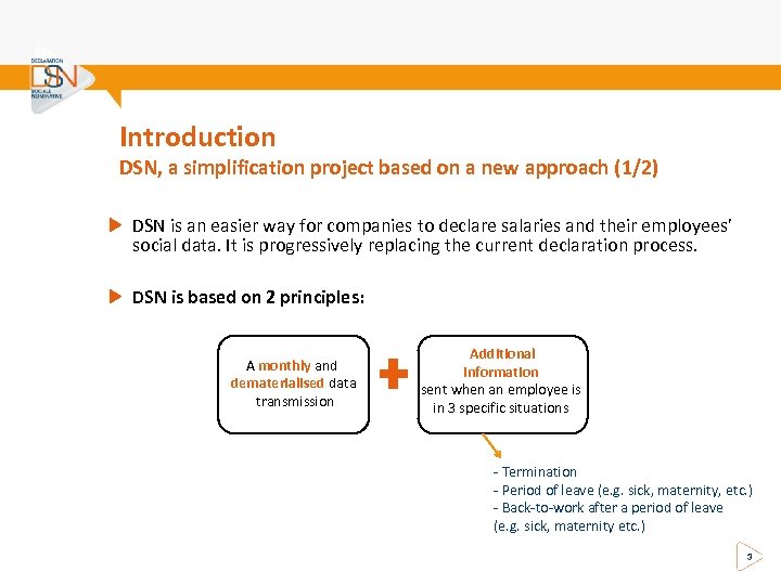 Introduction DSN, a simplification project based on a new approach (1/2) DSN is an