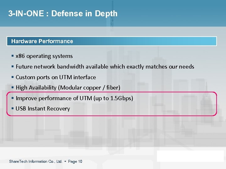 3 -IN-ONE : Defense in Depth Hardware Performance § x 86 operating systems §