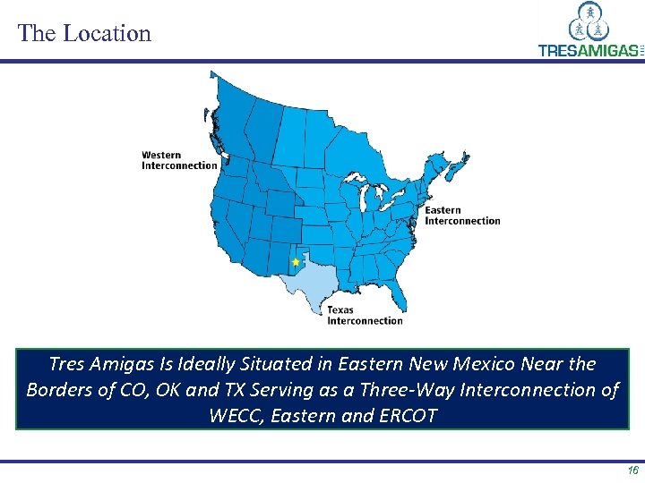 The Location Tres Amigas Is Ideally Situated in Eastern New Mexico Near the Borders