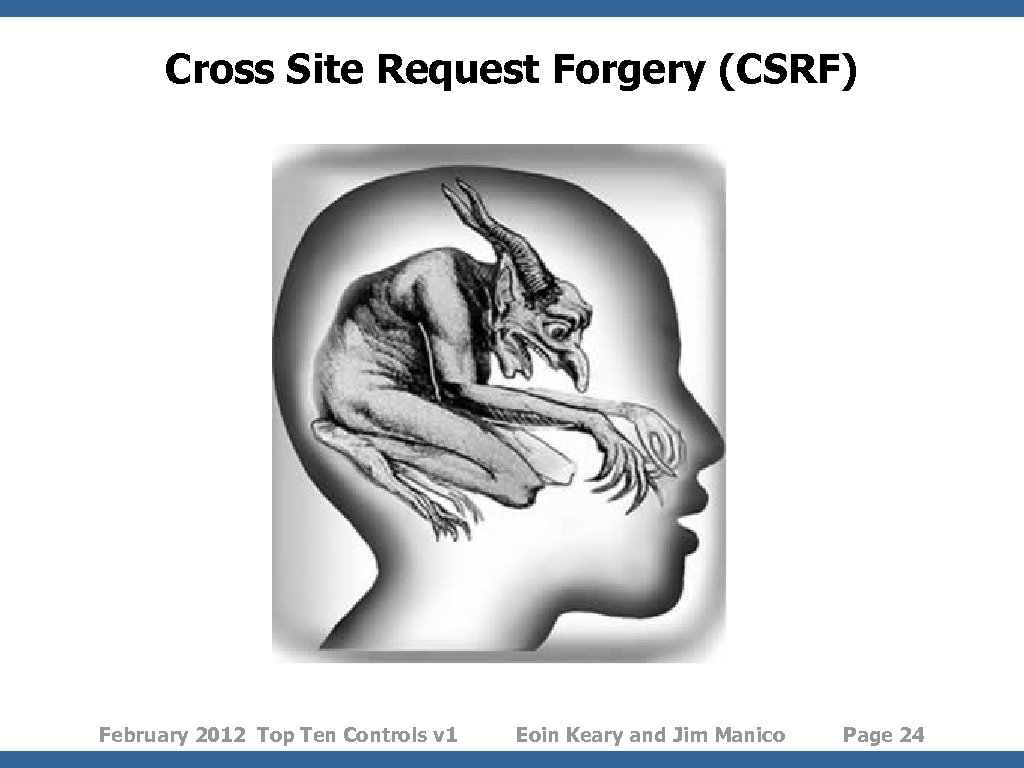 Cross Site Request Forgery (CSRF) February 2012 Top Ten Controls v 1 Eoin Keary