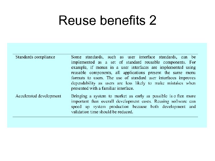 Reuse benefits 2 