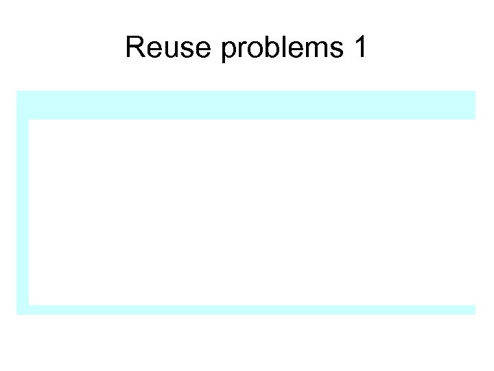 Reuse problems 1 