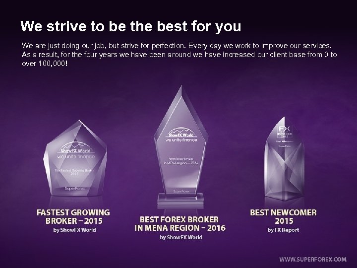 We strive to be the best for you We are just doing our job,