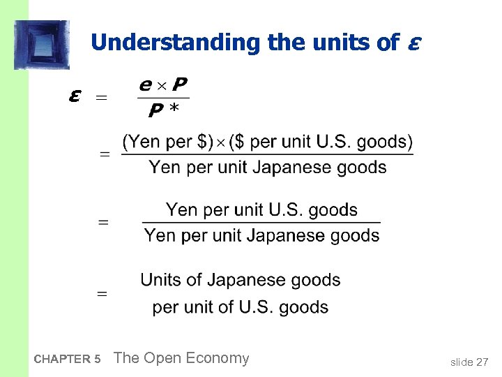 Understanding the units of ε ε CHAPTER 5 The Open Economy slide 27 