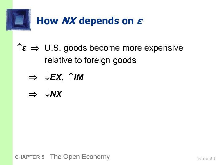 How NX depends on ε ε U. S. goods become more expensive relative to