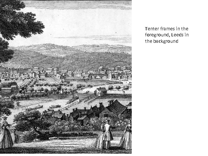 Tenter frames in the foreground, Leeds in the background 