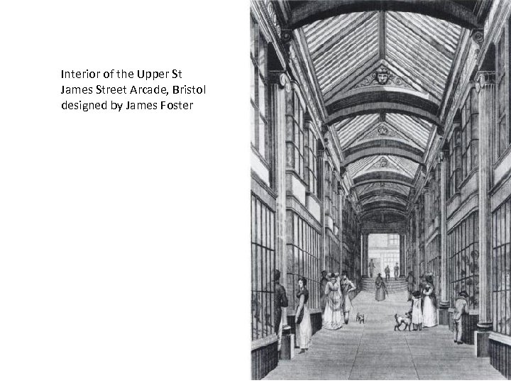 Interior of the Upper St James Street Arcade, Bristol designed by James Foster 