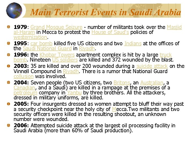 Main Terrorist Events in Saudi Arabia 1979: Grand Mosque Seizure - number of militants