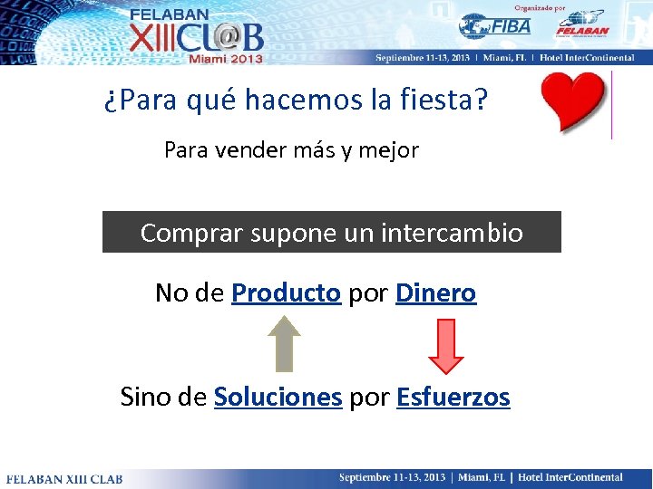 ¿Para qué hacemos la fiesta? Para vender más y mejor Comprar supone un intercambio