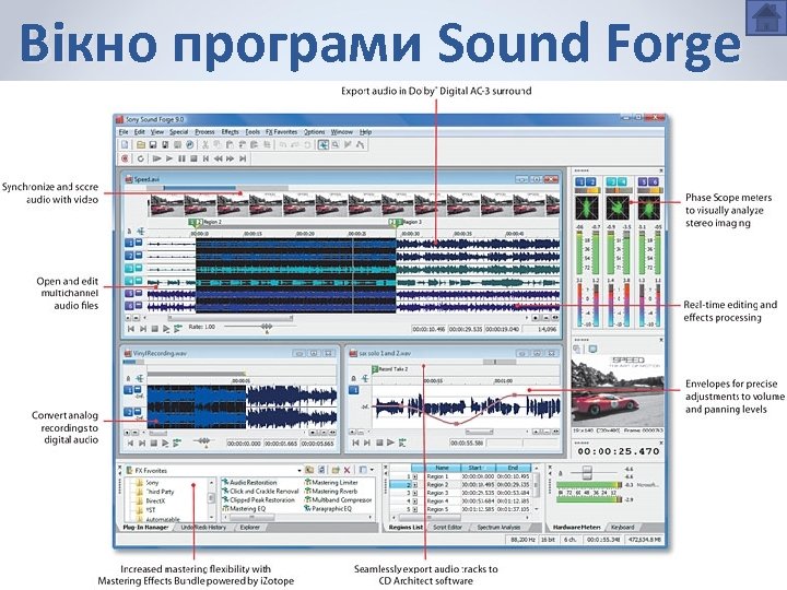 Вікно програми Sound Forge 