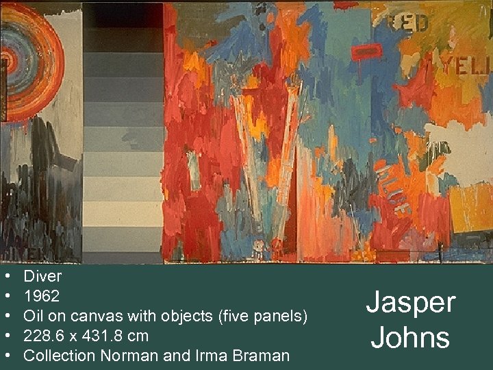  • • • Diver 1962 Oil on canvas with objects (five panels) 228.