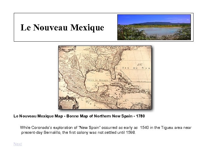 Le Nouveau Mexique Map - Bonne Map of Northern New Spain - 1780 While