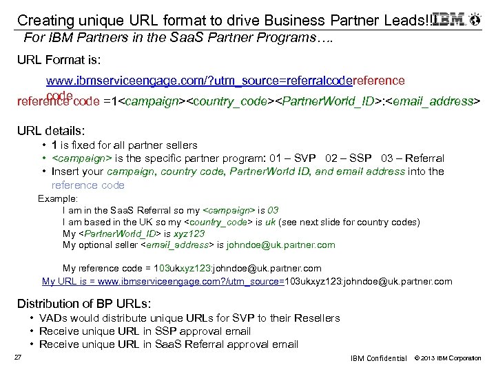 Creating unique URL format to drive Business Partner Leads!!! For IBM Partners in the
