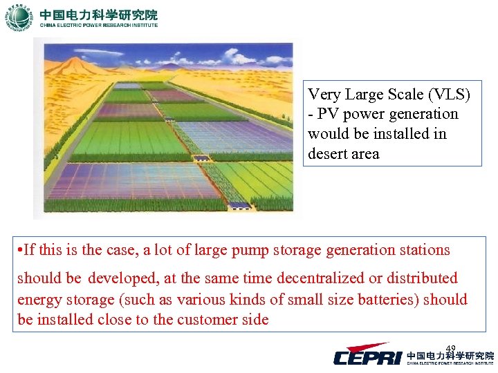 Very Large Scale (VLS) - PV power generation would be installed in desert area