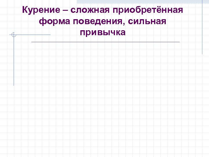 Курение – сложная приобретённая форма поведения, сильная привычка 