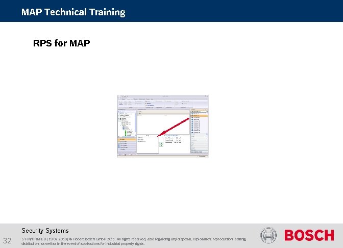 MAP Technical Training RPS for MAP Security Systems 32 ST-IN/PRM-EU | 19. 07. 2010