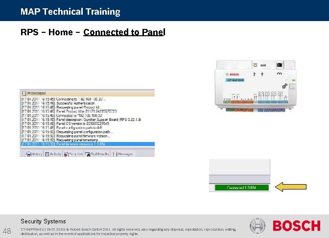 MAP Technical Training RPS – Home – Connected to Panel Security Systems 48 ST-IN/PRM-EU