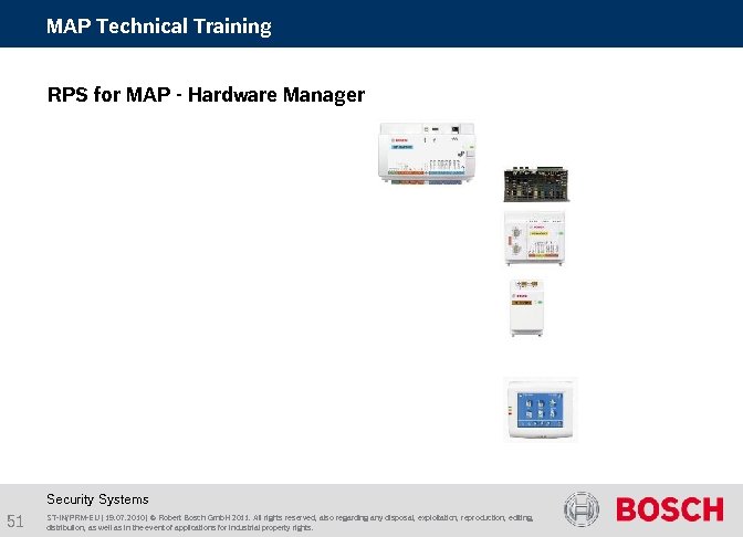 MAP Technical Training RPS for MAP - Hardware Manager Security Systems 51 ST-IN/PRM-EU |