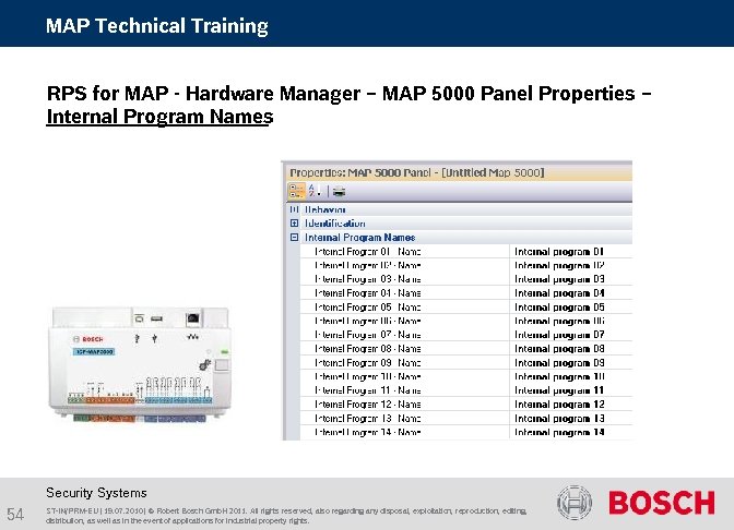 MAP Technical Training RPS for MAP - Hardware Manager – MAP 5000 Panel Properties