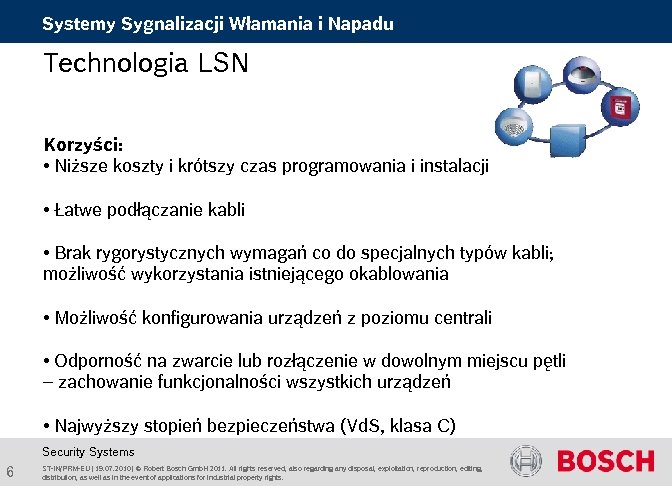 Systemy Sygnalizacji Włamania i Napadu Technologia LSN Korzyści: • Niższe koszty i krótszy czas